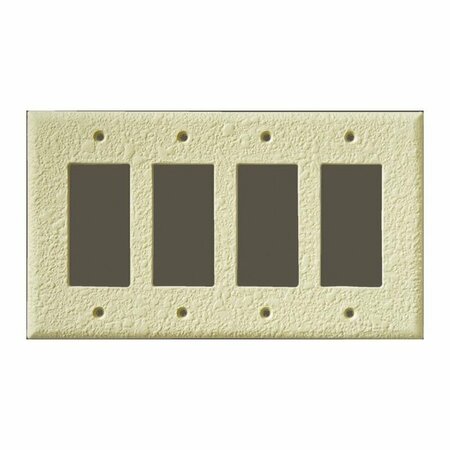 CAN-AM SUPPLY InvisiPlate Switch Wallplate, 5 in L, 8.63 in W, 4 -Gang, Painted Orange Peel Texture OP-R-4